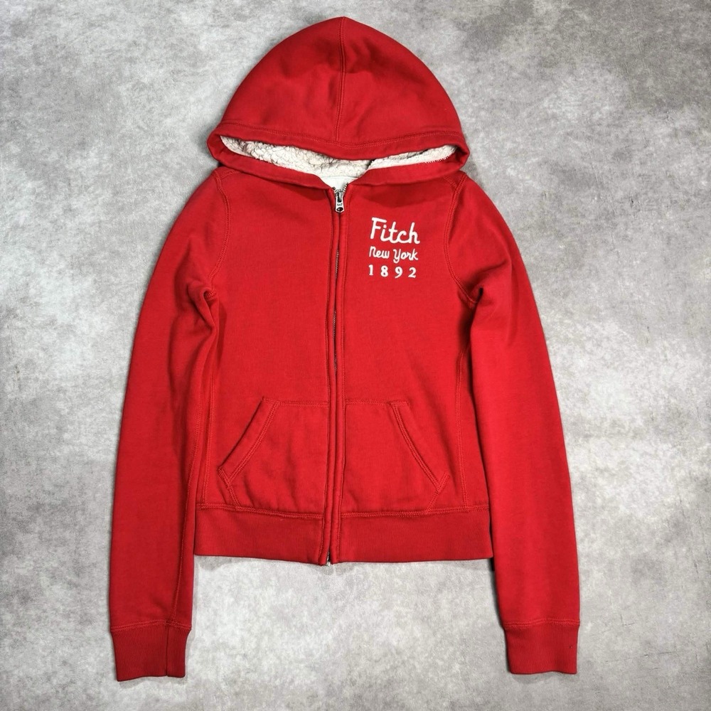 Abercrombie & Fitch Sherpa Lined Jacket Embroidered Size Small Y2K Grunge Skater